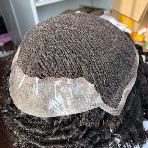 

Hot Selling Q6 lace front toupee for men 100 human hair replacement 360 wave men toupee free shipping