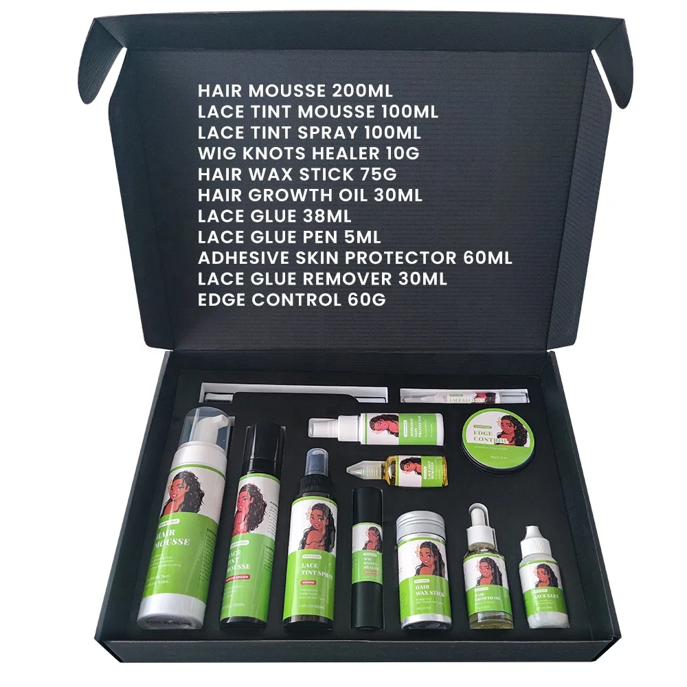 

Laijiwan wholesale wig install kit box hair glue spray lace wig adhesive lace melt spray private logo label