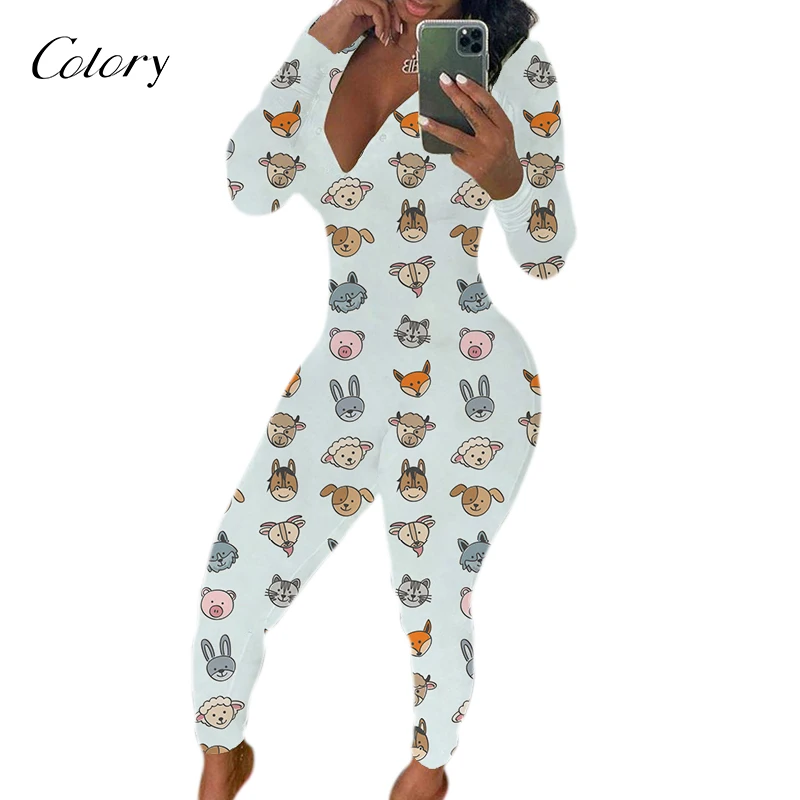 

Colory Satin Pajamas Cartoon Character Sleepwear Set, Picture shows