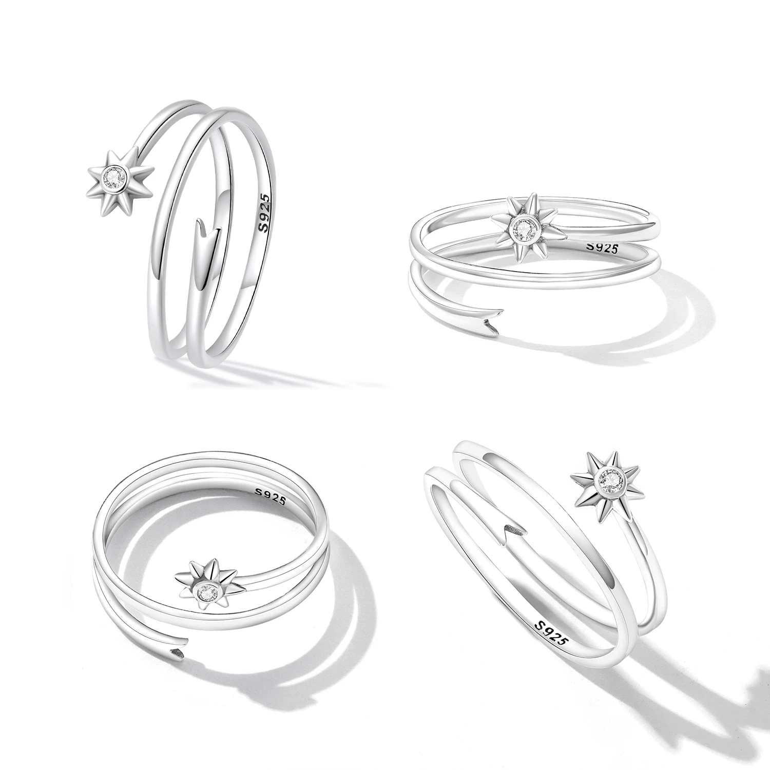 Qings Factory Low Price Latest Ladies Rings French 925 Sterling Silver Rings