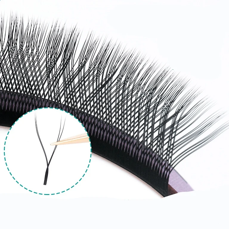 

Y Shape Lashes Handmade 2D Premade Fans 8-15mm Faux Mink Cilios YY Volume Eyelash Extension, Natural black, brown