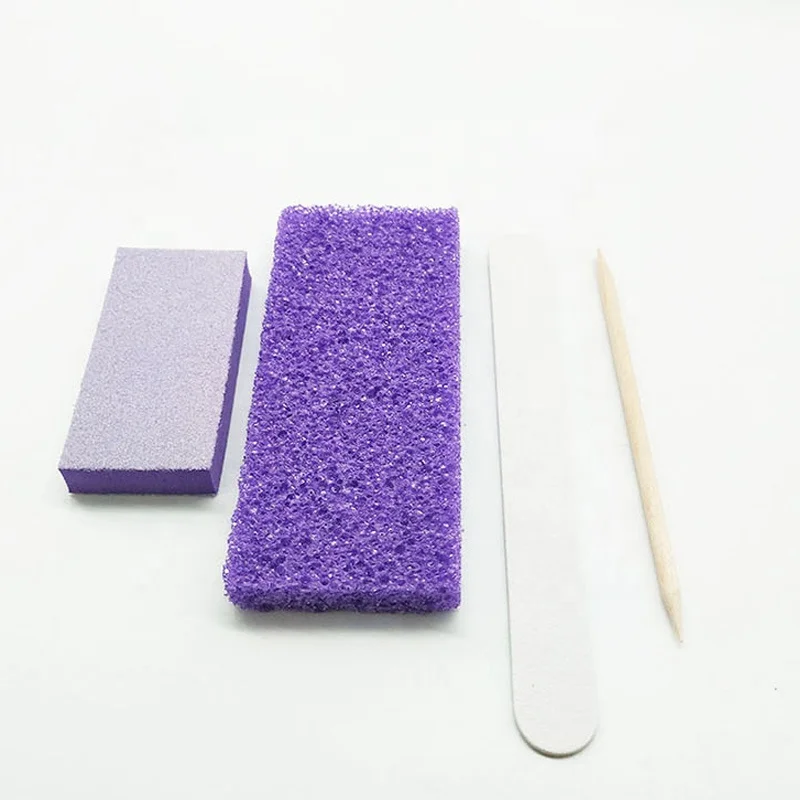 

disposable pedicure kit professional nail salon tools disposable pumice kit for nail, Yellow;purple