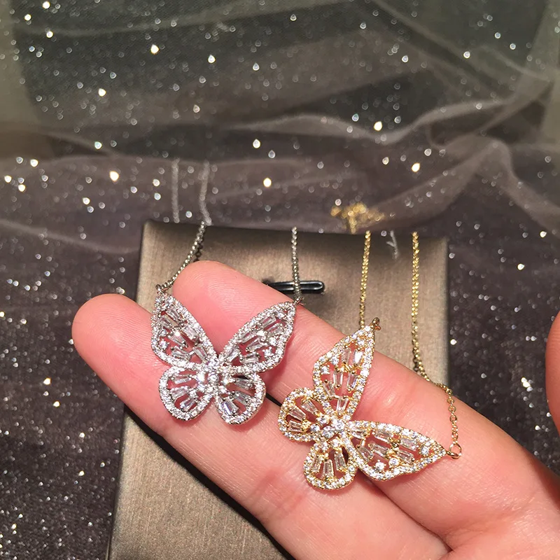 

Fashion New Design Women Jewelry Butterfly Shaped Micro Inlaid Zircon Choker Necklace