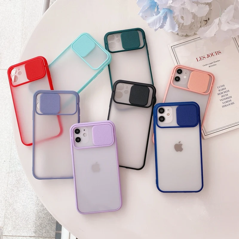 

Wholesale Shockproof Camera Lens Protection Sliding Door Phone Cover for iPhone 11 XR 12 Pro Max Phone Case for iPhone XR Case, 8 color
