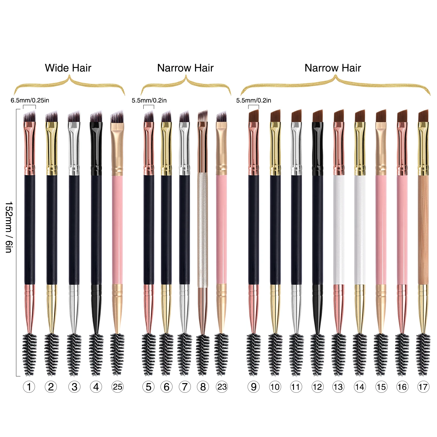 

Custom logo Free sample STRONG THIN bristle two head Single Eyebrow Brush Eye Lash mascara Brush Double End Makeup Brush