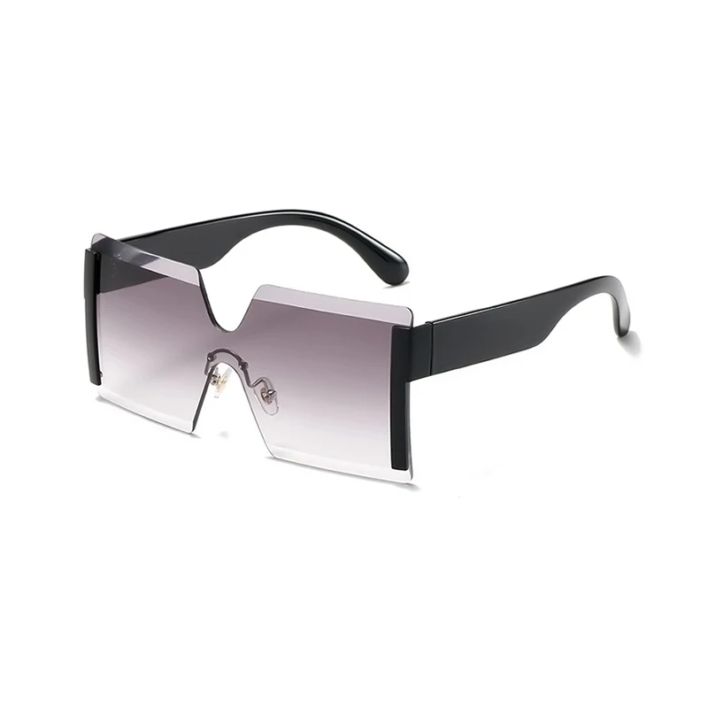 

Hot Selling Vintage Design Custom Logo Fashionable Luxury Women Oversized Rimless Sunglasses 2021