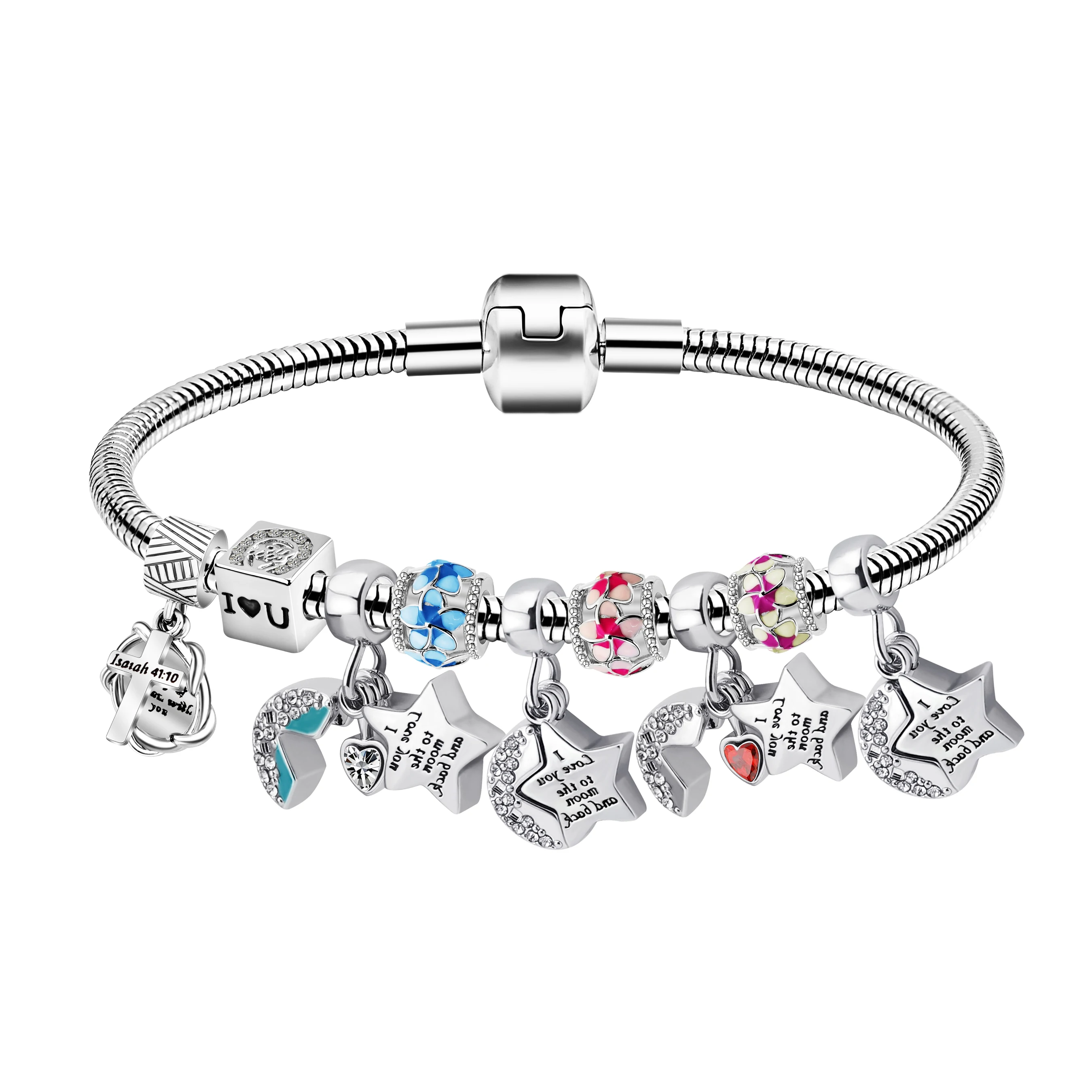 

Wholesale Charms Beads Fit Original P brand Bracelet Making Fashion Jewelry, 10 colors