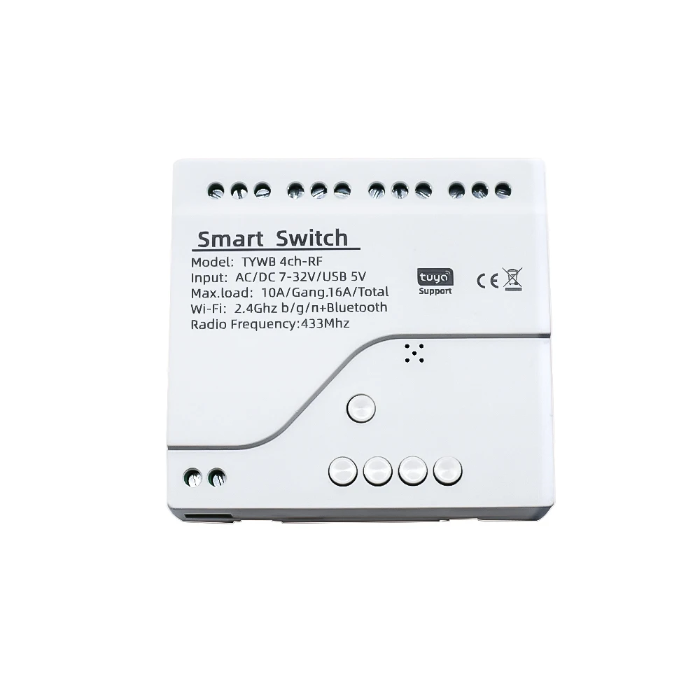 

4CH Tuya Wireless Wifi Switch Module WI FI Remote Control AC 220V 85-250V RF Receiver 10A Smart Relay Smart Timer Alexa Google