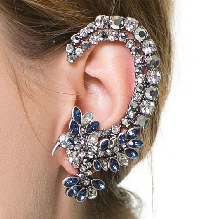 

charming Gothic crystal left earrings Animal Erring Ear Cuff Wrap Clip Earring for women, Picture