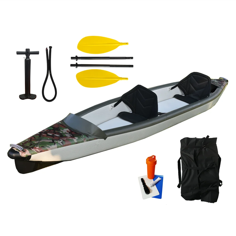 
2020 OEM Design Double Seat Drop Stitch Kayak Inflatable 2 Person For Sale 