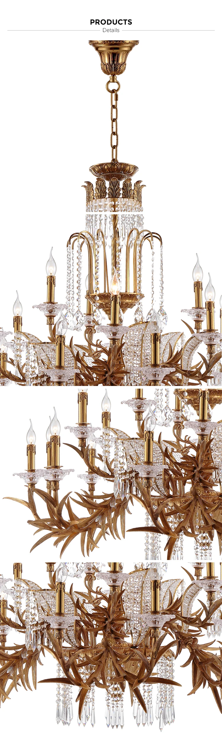 brass leaf chandelier pendant lamp