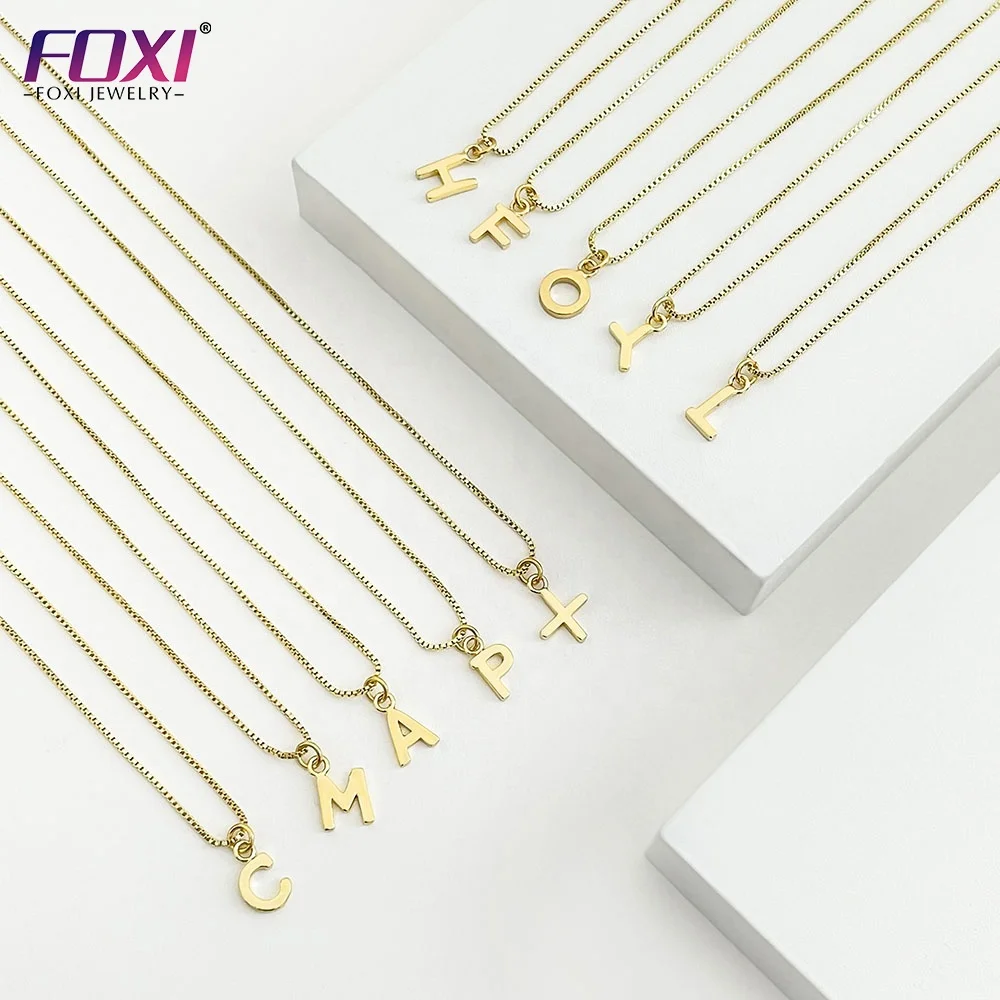 

Wholesale Name Necklace Letter initial A-Z Pendant Custom 18K Gold Jewelry Men's and Women's Necklace
