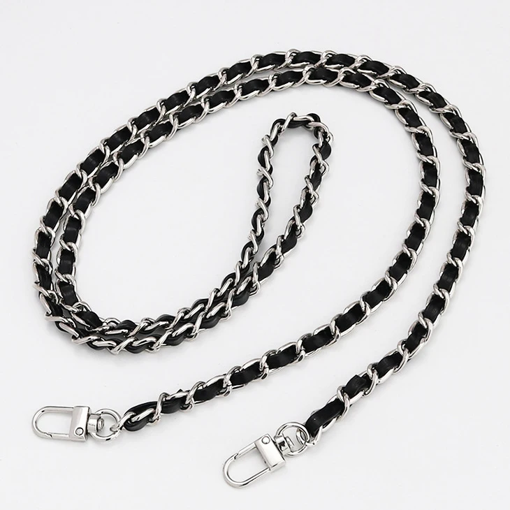 

Cell Phone Case Lanyard 2022 Metal Chain Knit Leather Cord Necklace Mobile Phone Strap Hang Around Neck