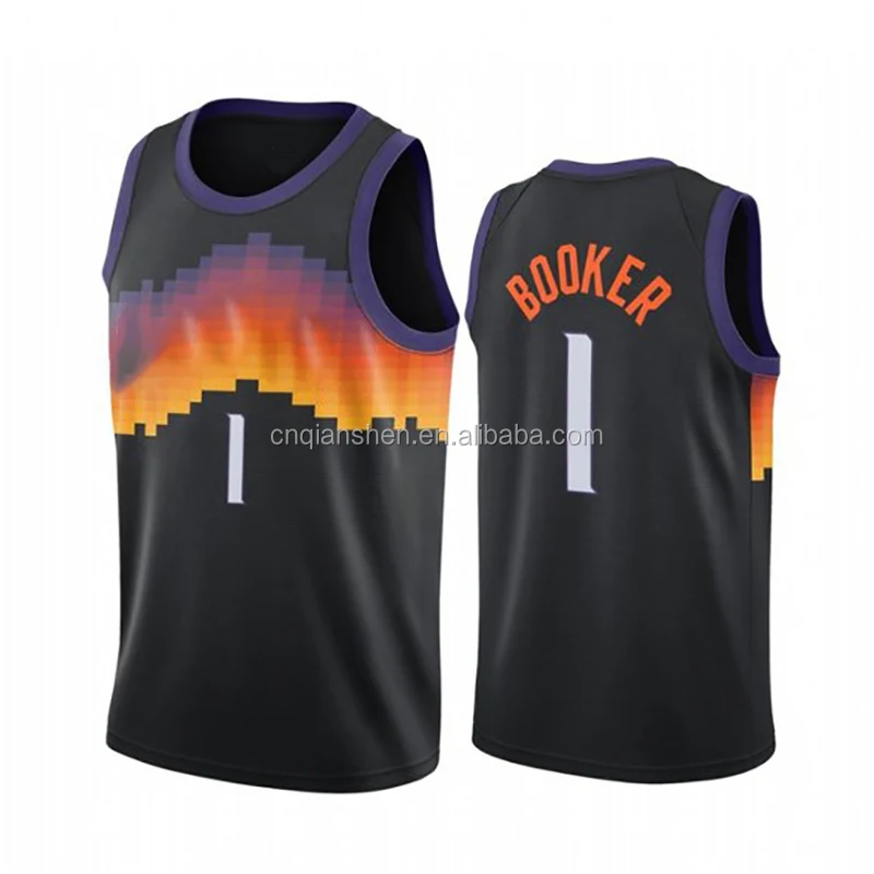 

Devin Booker 1 Phoenix City Edition Jersey 2021 Season Mesh Stitched Basketball Sun Sports Jersey Clothes Wear Men Shirt Vests