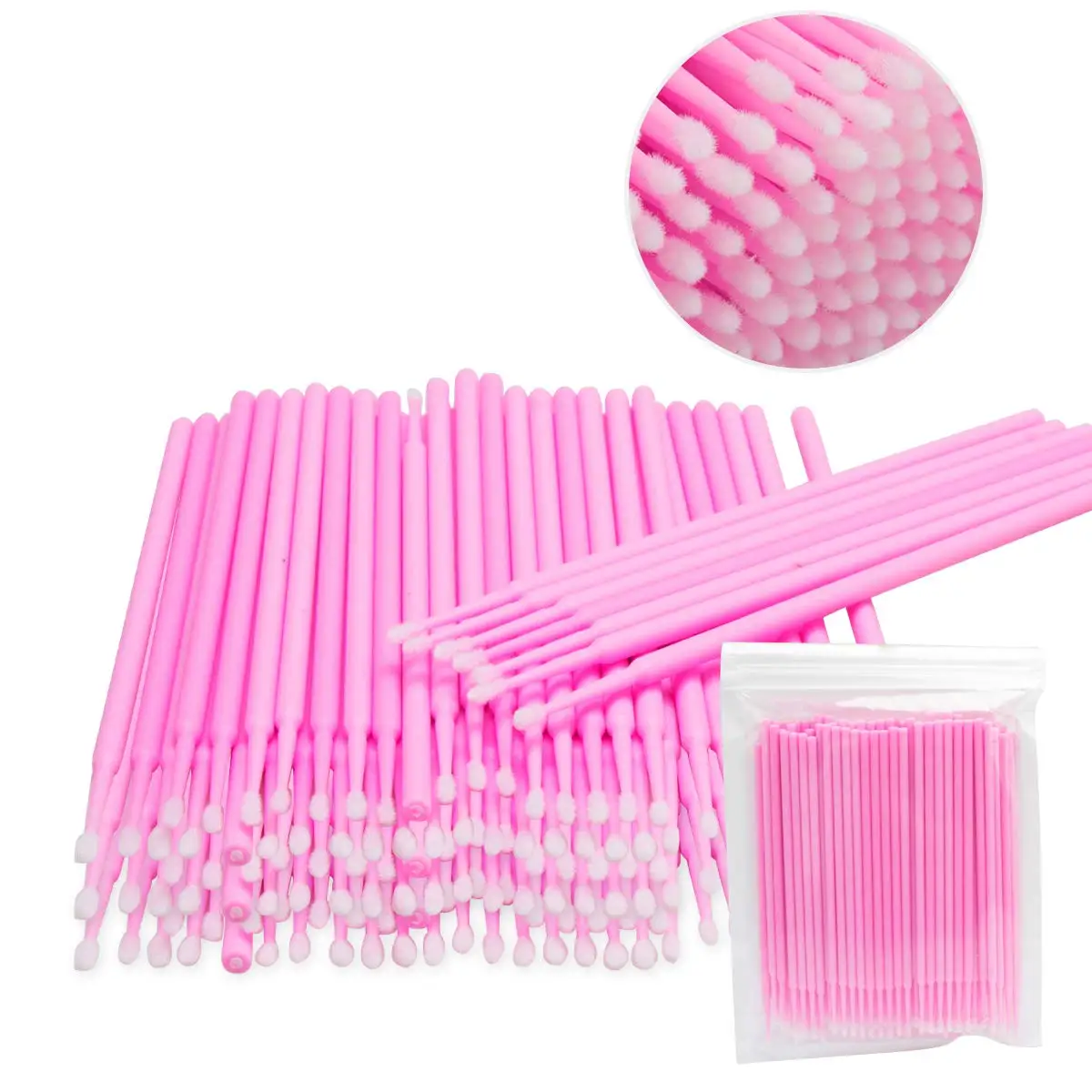 

Disposable Micro Eyelash Cleaning Swab Applicator Brush for Makeup Beauty Dental Brush for Oral, Muti-colors