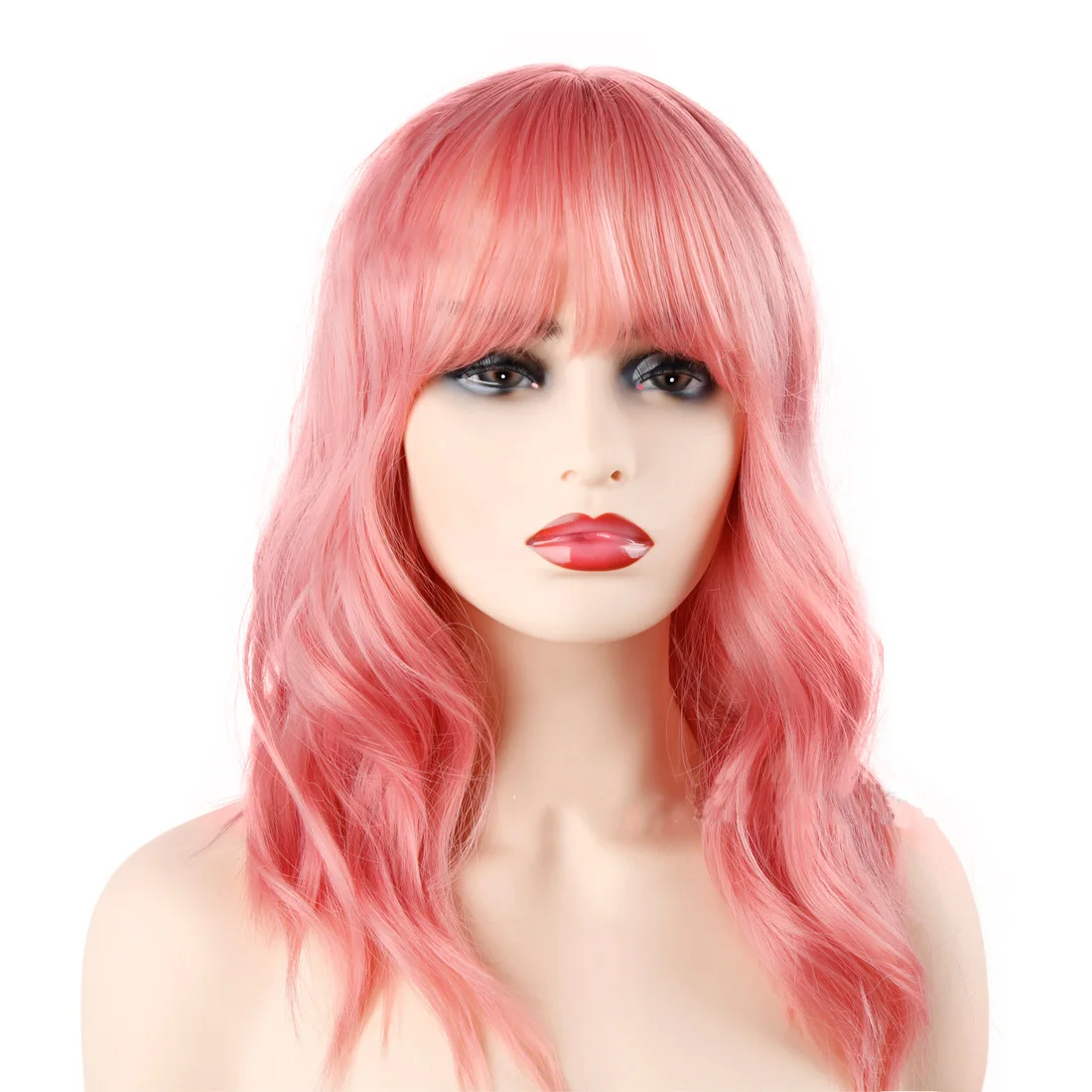 

New hot sale afro wigs for black men body wave high fiber synthetic hair pink wig