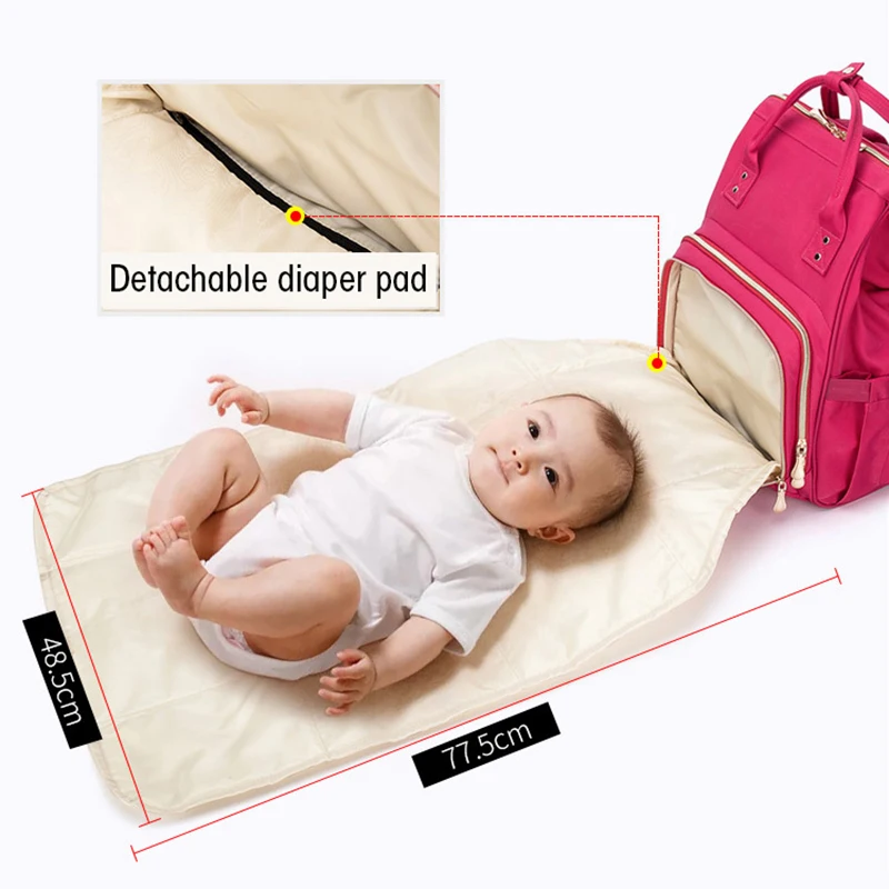 

Mommy traveling baby backpack diaper bag with changing mat