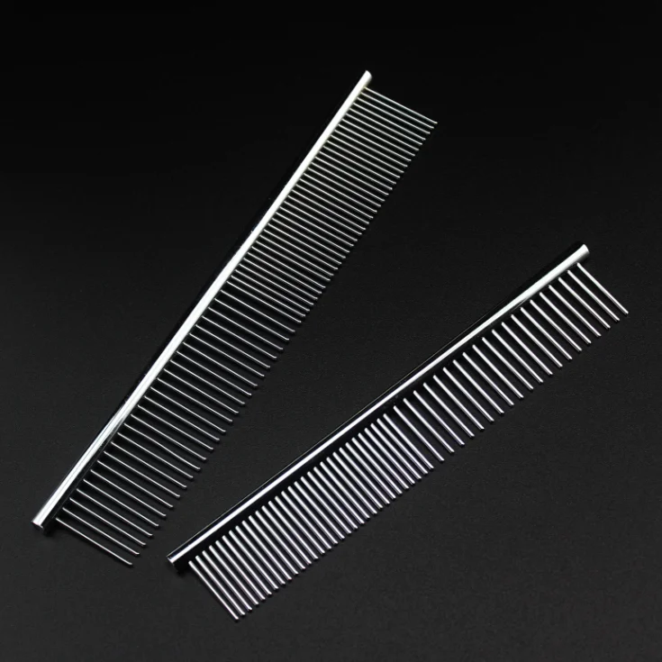 

AAA108 Wholesale Medium Small Stainless Steel Cleaning Cat Hair Combs Large Dog Pets Row Comb, As pic