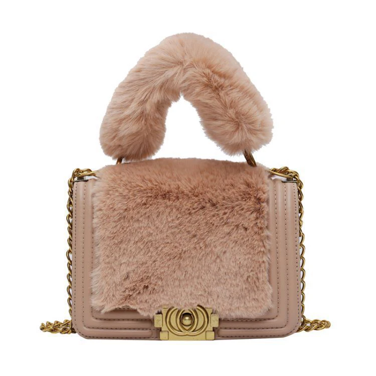 

Wholesale Soft Fluffy Fuzzy Lady Small Squar Shoulder Crossbody Tote Bags Trending Brand Name Women Luxury Handbags Purses