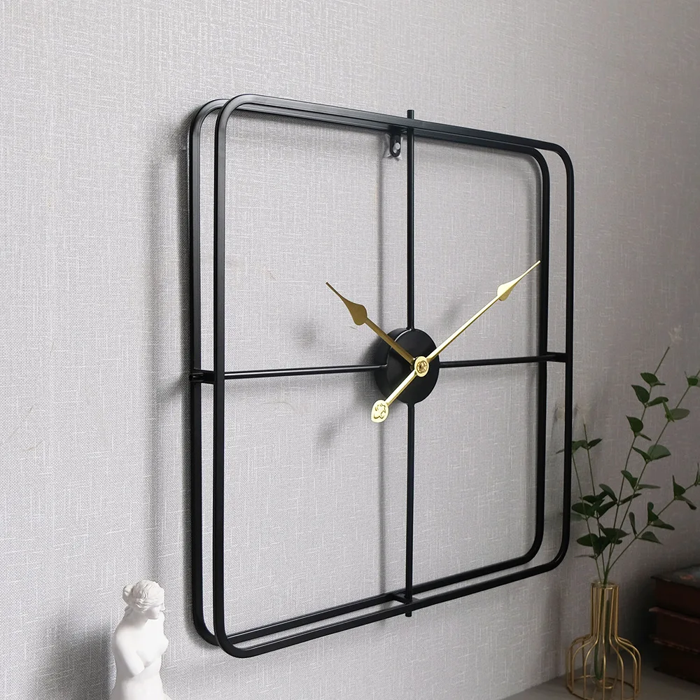 

60cm 24 Inches Better Quality Double Circled Nordic Round Gold and Black Home Decor Metal Wall Clock, Multi colors