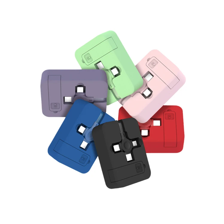 

New Design 1M Retractable Flat 3 in1 USB Charging Cable for Light ning Type C Micro Mobile Phone Charger Cable with Phone Stand, Black, green, blue, red, pink, purple