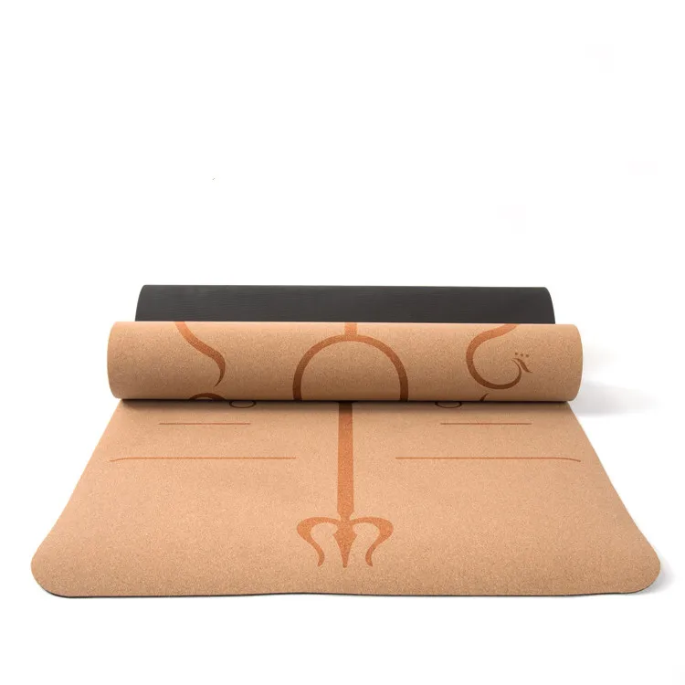 

Promotion home exercise premium quality custom logo Non-slip Natural Cork Rubber eco yoga mat, Customized color