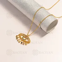 

BAOYAN 2019 Fashion Cubic Zirconia Evil Eye Necklace Gold Plated Jewelry