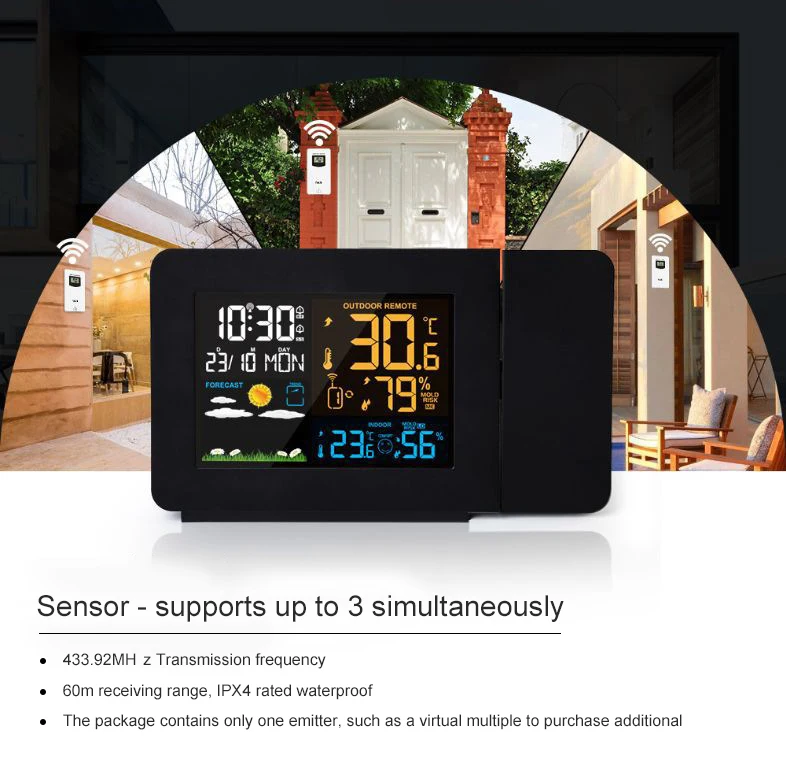 Khcl115 Rohs Electric Lcd Digital Calendar Plastic Weather Station