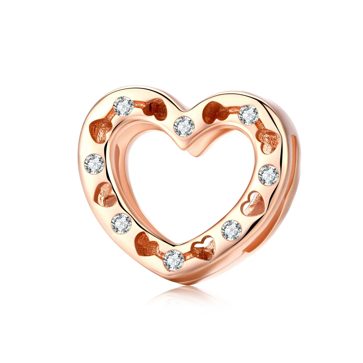 

Genuine 925 Sterling Silver Amour Heart Charm for Original Women Reflexions Bracelet Girl Rose Gold Jewelry