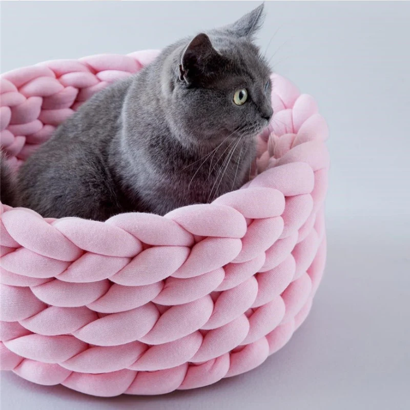 

Hot Sale Popular Pet Cat Bed Durable Custom Color Available Woven Pet Bed for Cat Sleeping