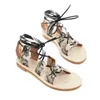 LM4780 2019 summer snake pattern hollow low to help Roman style foot ring strap flat sandals