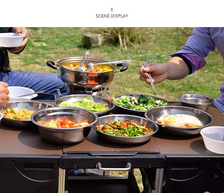 

portable folding cooking table cookware sets aluminum outdoor cook station camping table with cookware