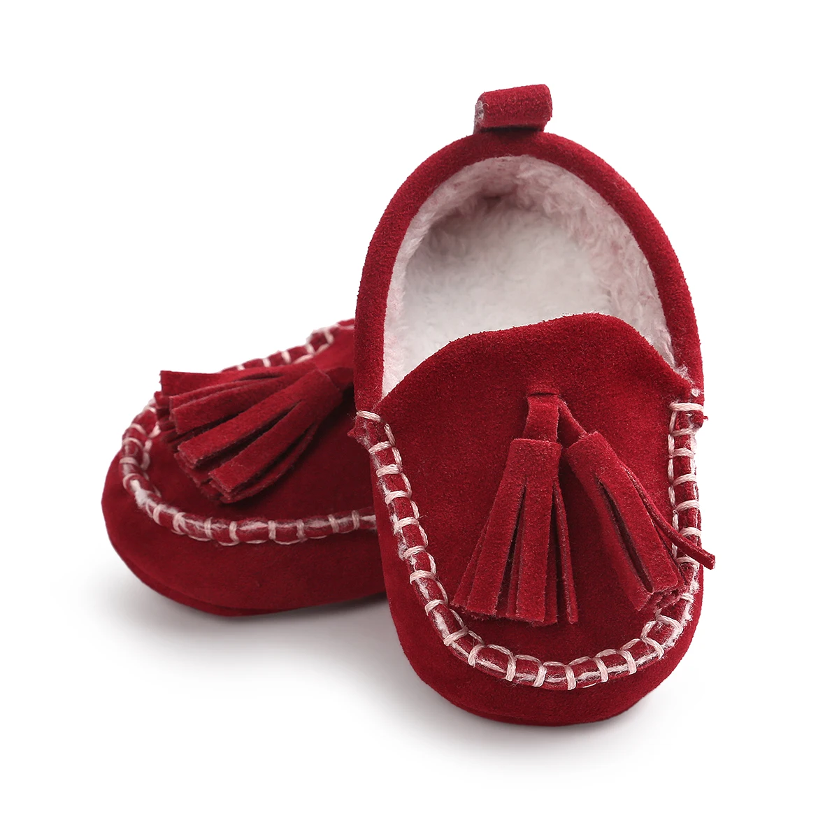 
New fashion Faux suede Tassel winter warm toddler Moccasins Baby shoes 