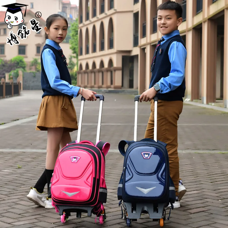 

New Trend Nylon School Trolley Backpack Waterproof Climb Stairs Backpacks Outdoor Travel School Backpack Bag, Customized color