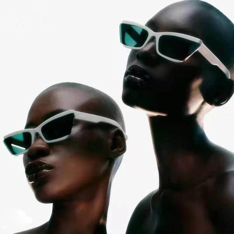 

Summer Original Brand Designer Shades Women 2021 Fashion Newest Sun Glasses Retro White Cute Small Cat Eye Sunglasses For Woman, As show /custom colors