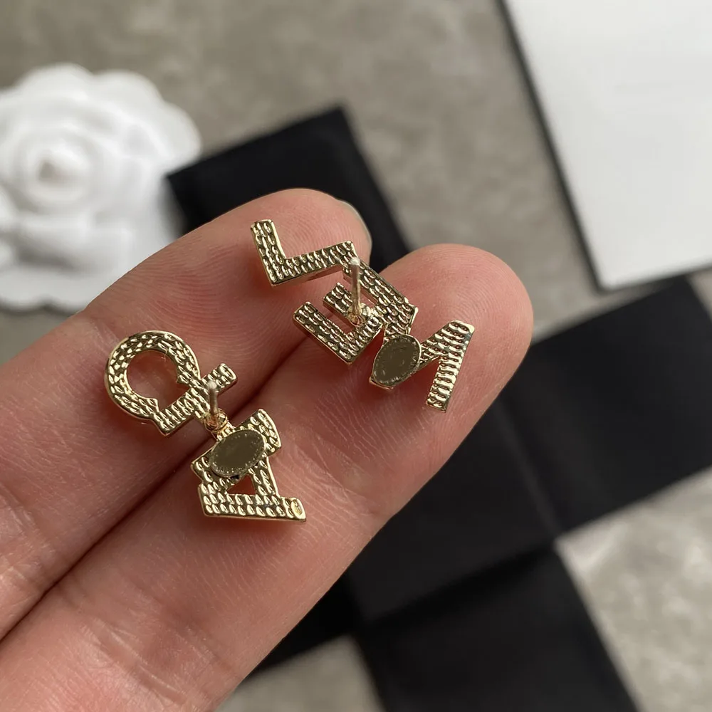 

2021 new latest trendy brand designs fashion stud earring jewelry for women 2021