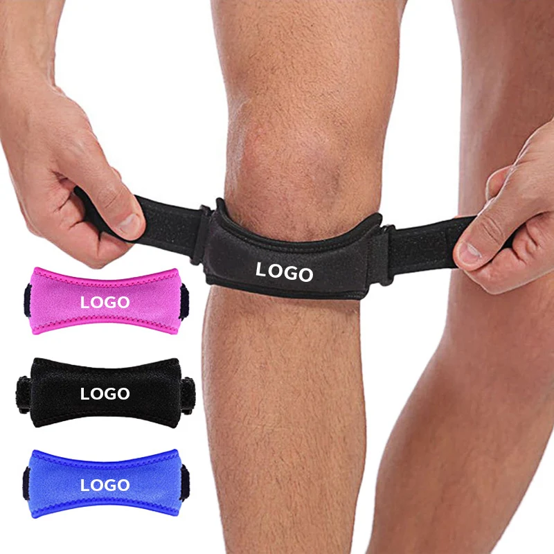 

2021 Custom Logo Professional Patella Brace Support Stabilizer Patella Knee Strap for Knee Pain Relief, Black