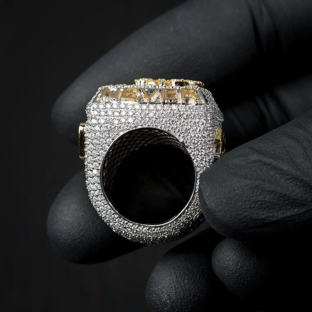 

Luxury Custom Ring Hip Hop Full Iced Out VVS Moissanite Diamond Men Champion Ring