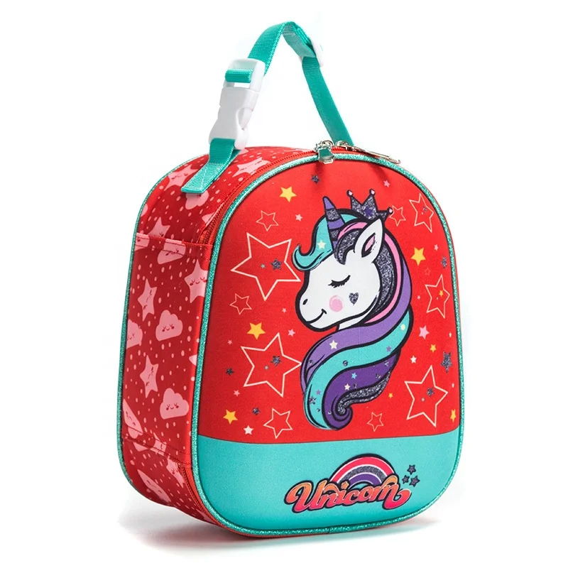 

Cartoon Unicorn Food Safe Fashion Kids Thermal Food Cooler Bag Fitness BPA free Children Lunch Box Bag for Girls, Customized