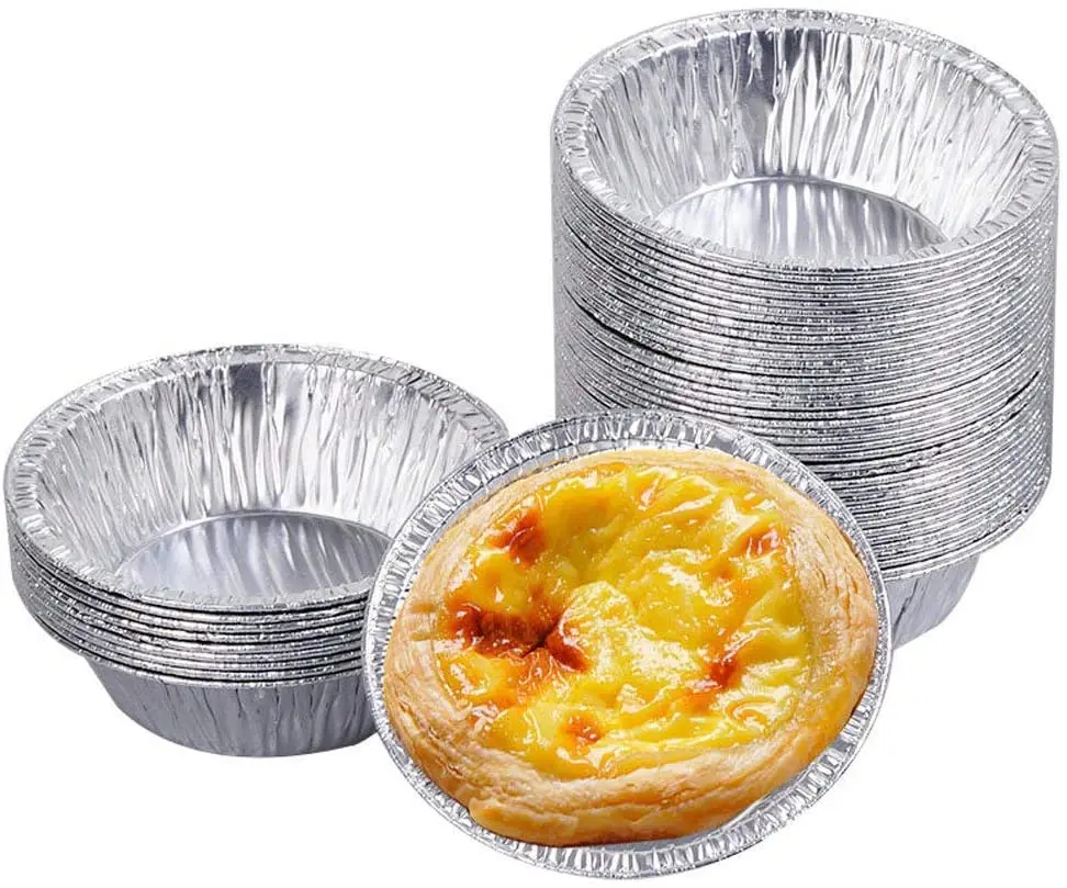 

Egg tart mold disposable tin foil egg tart holder aluminum foil Portuguese egg tart bottom holder 100 egg tart Cupcake molds, Sliver