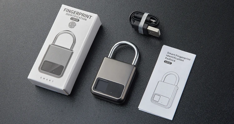 smart security luggage small fingerprint padlock USB charging lock