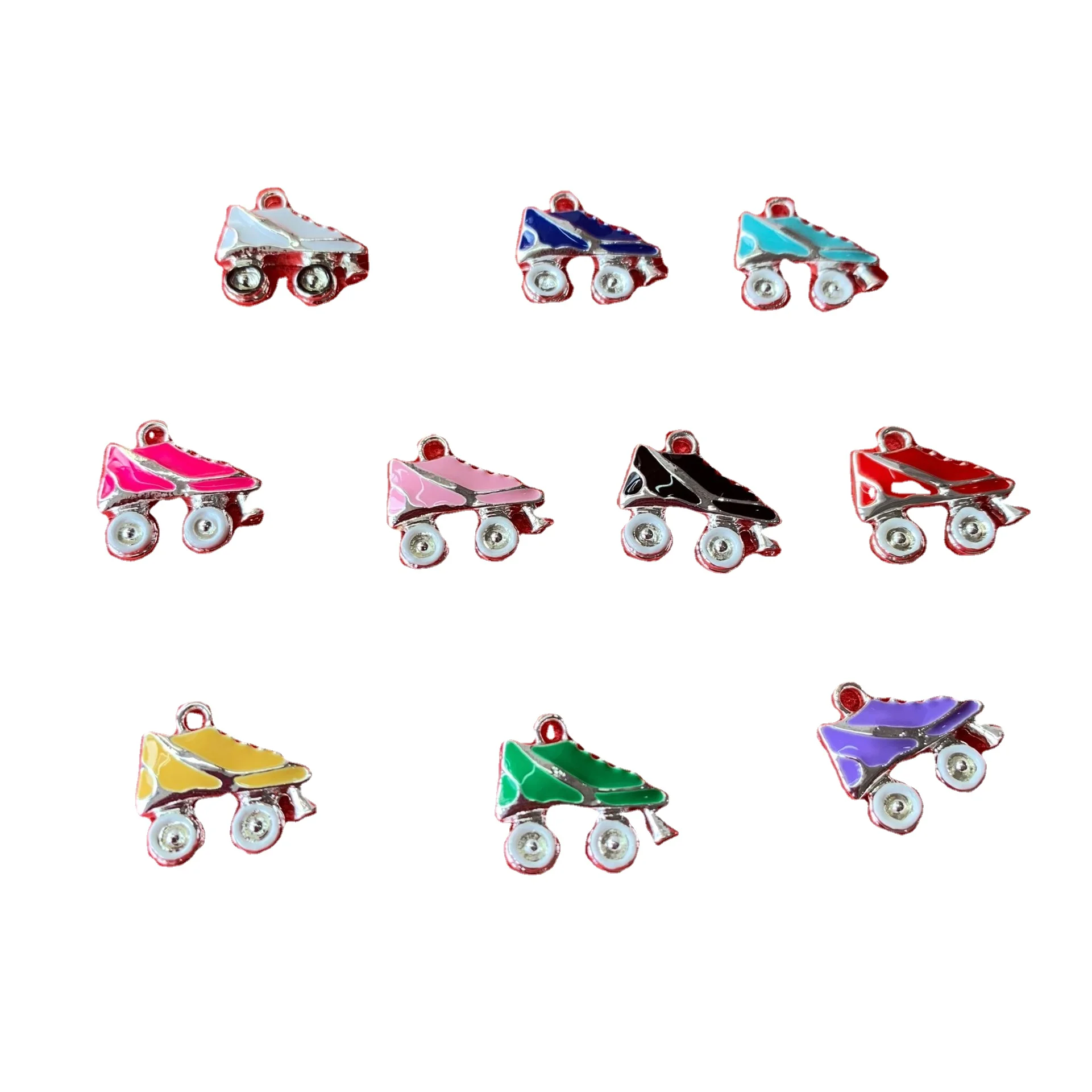 

silver metal skating shoes charms cute color enamel silver ice skate shoes charms various silver charms in stocks
