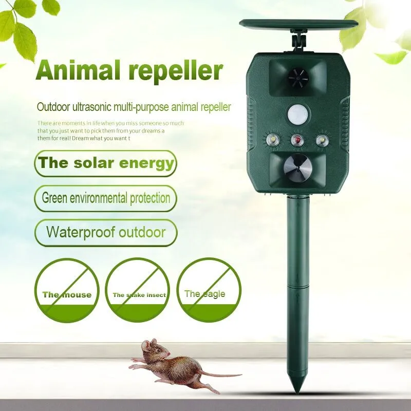 

Garden Solar Powered Ultrasonic Outdoor Animal Repeller PIR strong Motion Sensor Cat Dog Fox Repellent