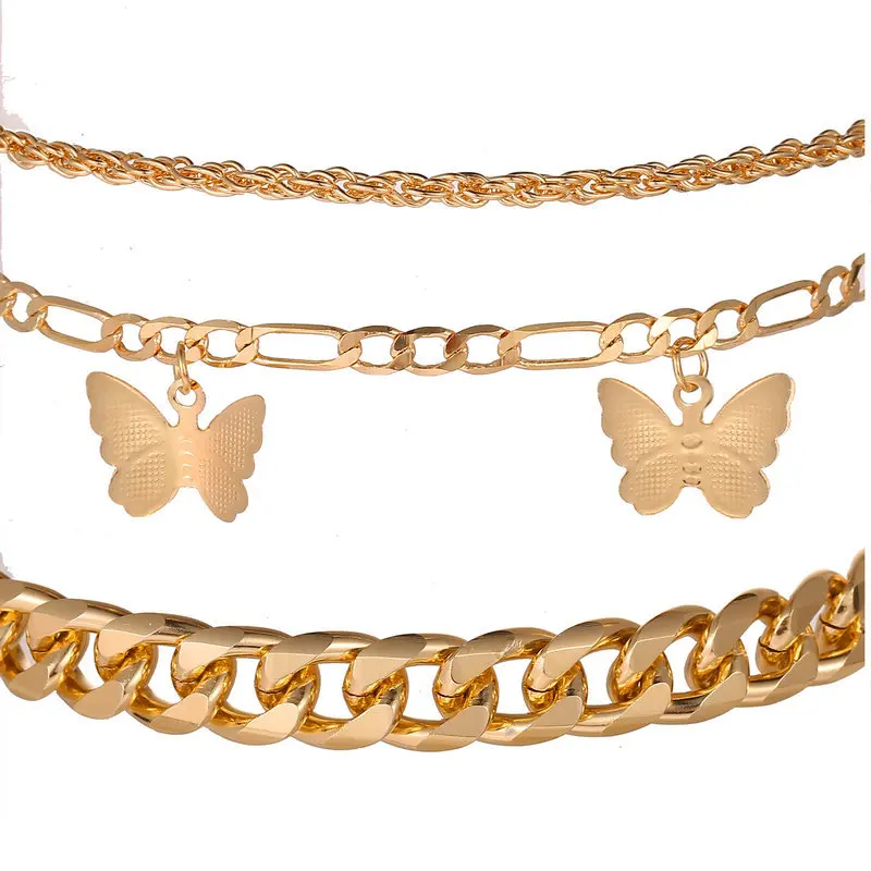 

New arrival beautiful thin chain anklet trendy gold anklets sets