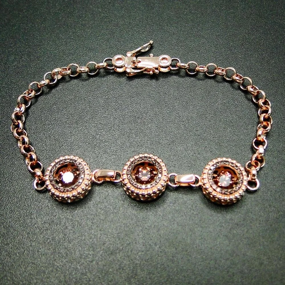 

Wholesale Sterling 925 Rose Gold Plated Dancing CZ Bracelet, White dancing zircon