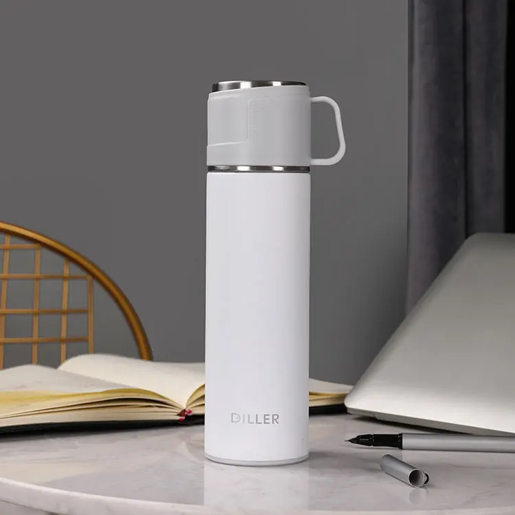 

Custom logo portable stainless steel thermal bottle with cup