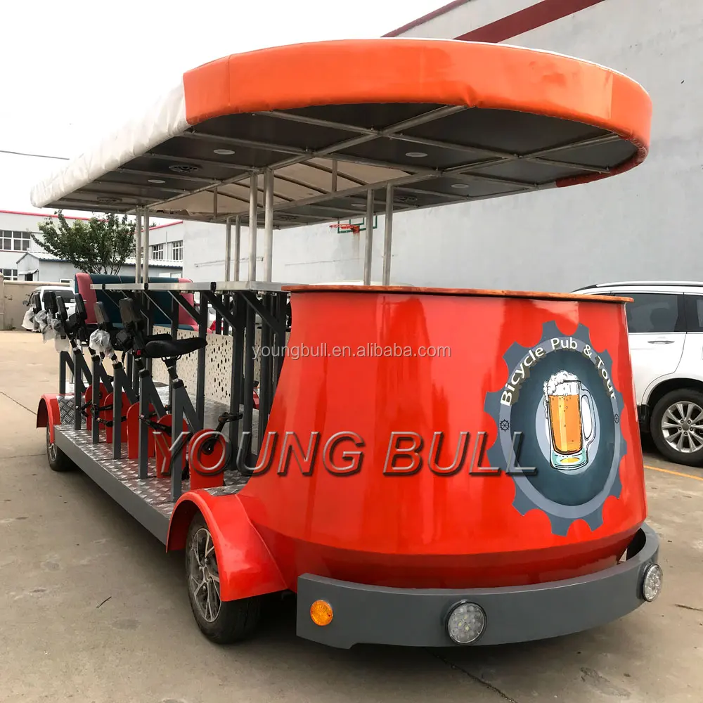 

Touring mobile trolley cycle pedal party crawler bar bicycle pub crawl / sightseeing bike / pub bike for sale, Customzied