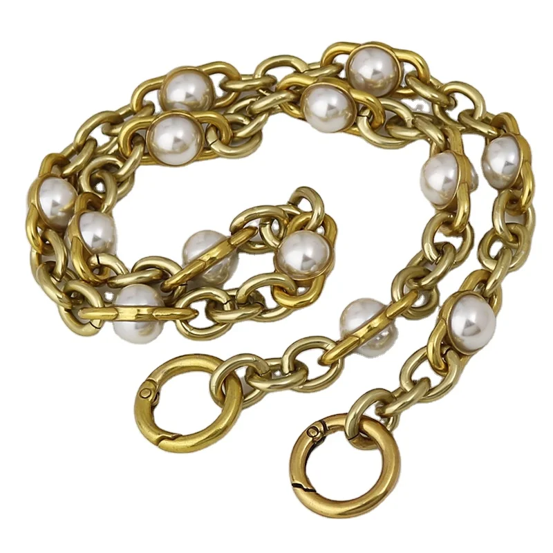 Pearl Chain Pearl Fittings Belt Fancy Shoulder Strap Short Shoulder Strap Metal Accessories Shoulder Handbag Chain