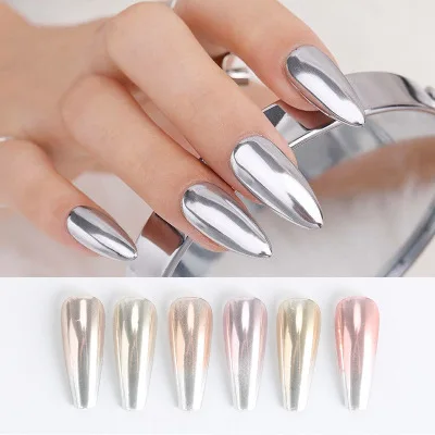 

Two color Solid Mirror Powders Nail Art Mirror Pigment Powder Nail Glitter Rose Gold Shining Chrome Powder Decoration Acrylic, Coloful nail painting
