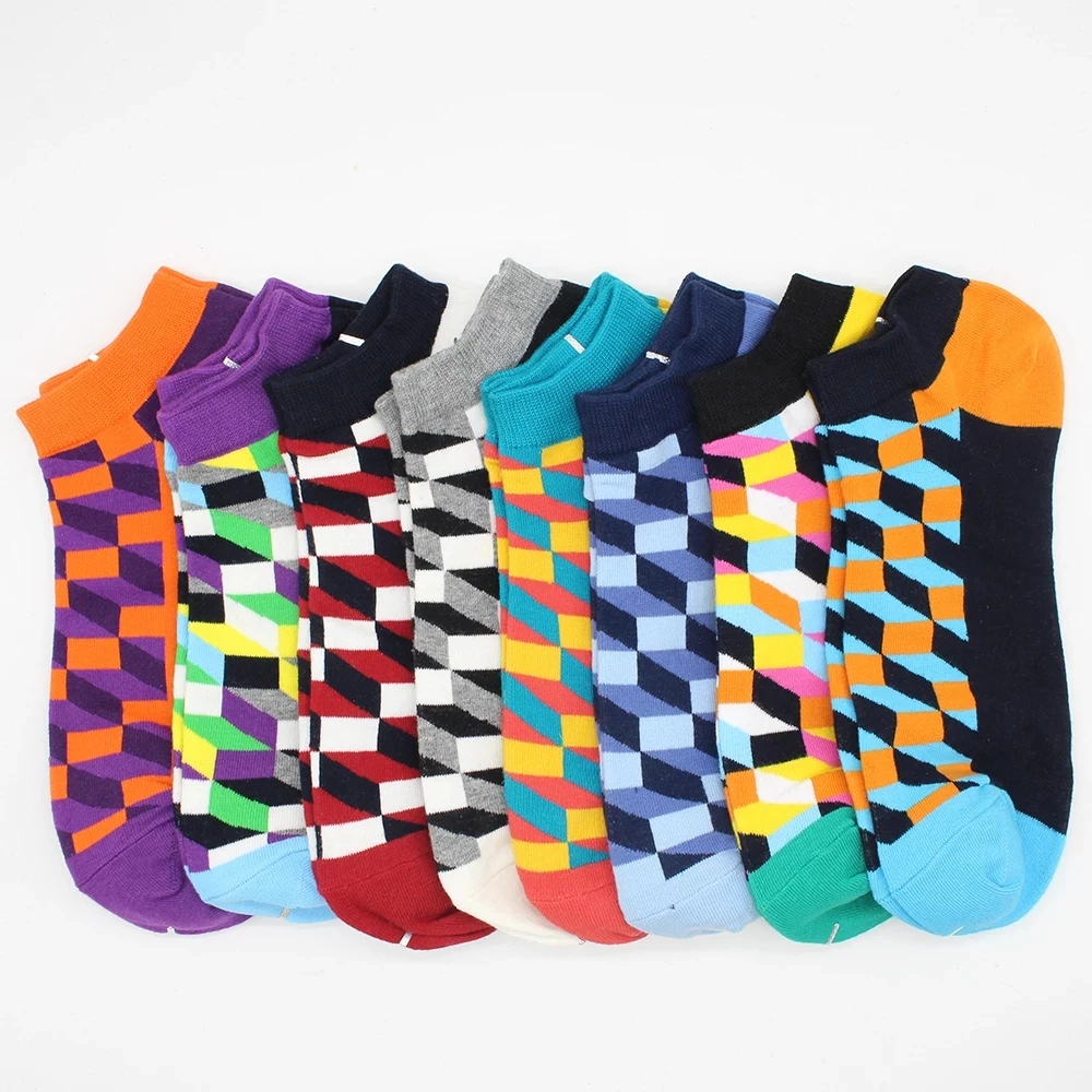 

Summer Socks 2021 Fashion Colorful Fruit Food Grid Ankel Socks For Men, Custom color